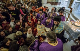 Moments from the Service of Holy Unction in Tirana, 04.04.2018