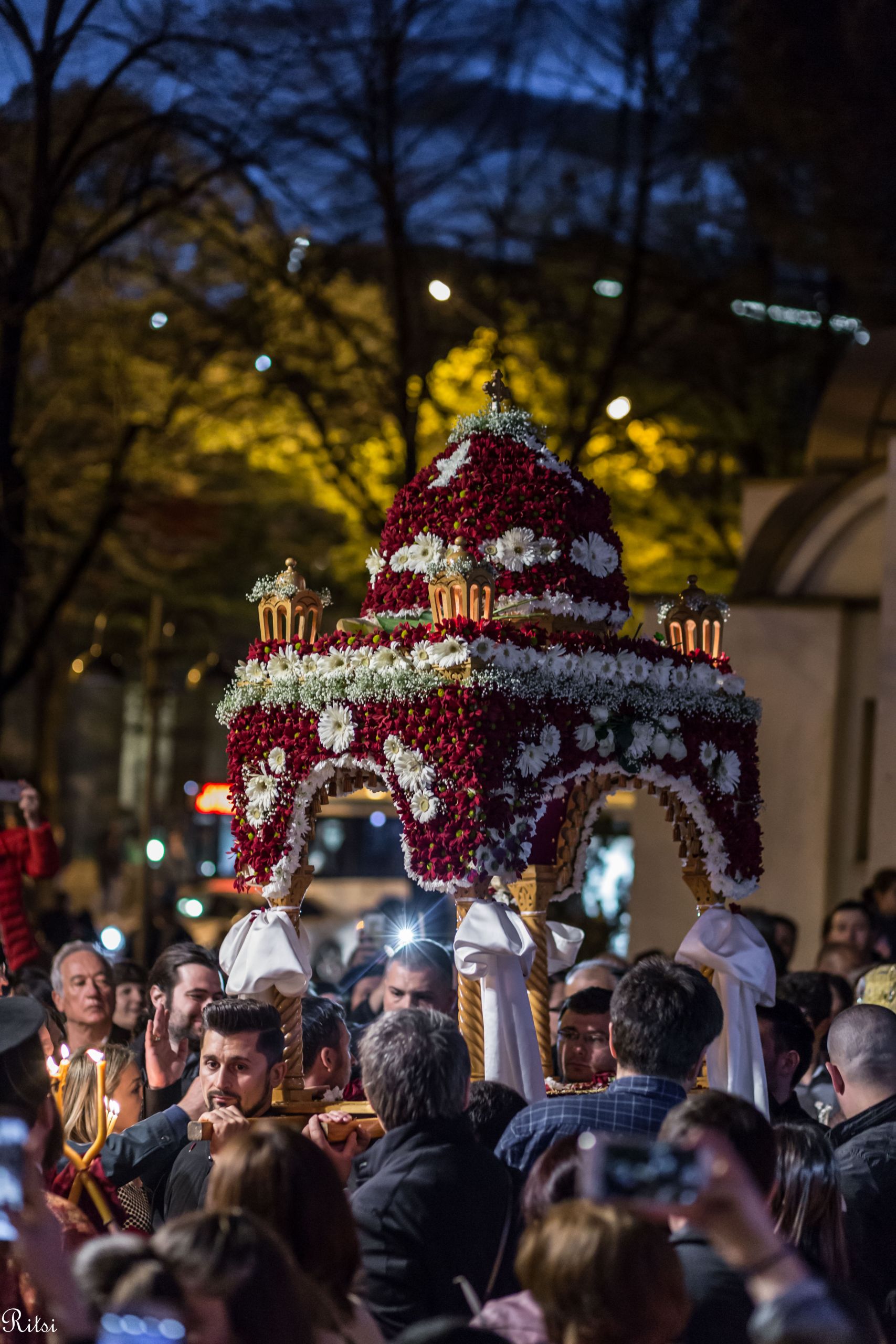 Moments from Holy Friday Night and Procession of the Epitaphio and Kouvouklion, Tirana, 4.6.2018