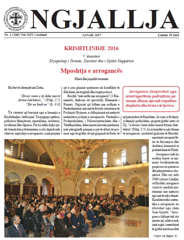 Doli në qarkullim gazeta “Ngjallja” e muajit Janar 2017