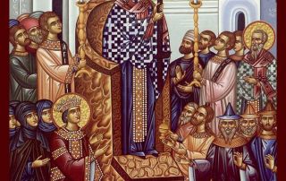 Lartësimi i Kryqit të Nderuar (Stavros). Etërit e Sinodit VI Ekumenik. Lartësimi i Kryqit të Nderuar (Stavros). Etërit e Sinodit VI Ekumenik.