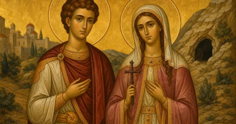 Dëshmorët Krisanthi e Daria, Klaudi tribuni, Ilaria, Mauri, Jasoni e Mauri
