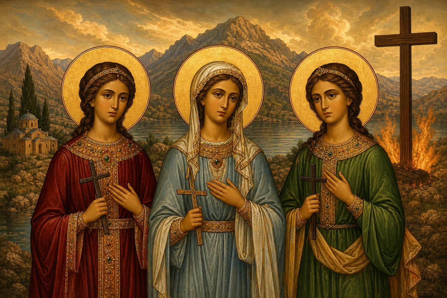 Dëshmoret Agapi, Irini, Hionia