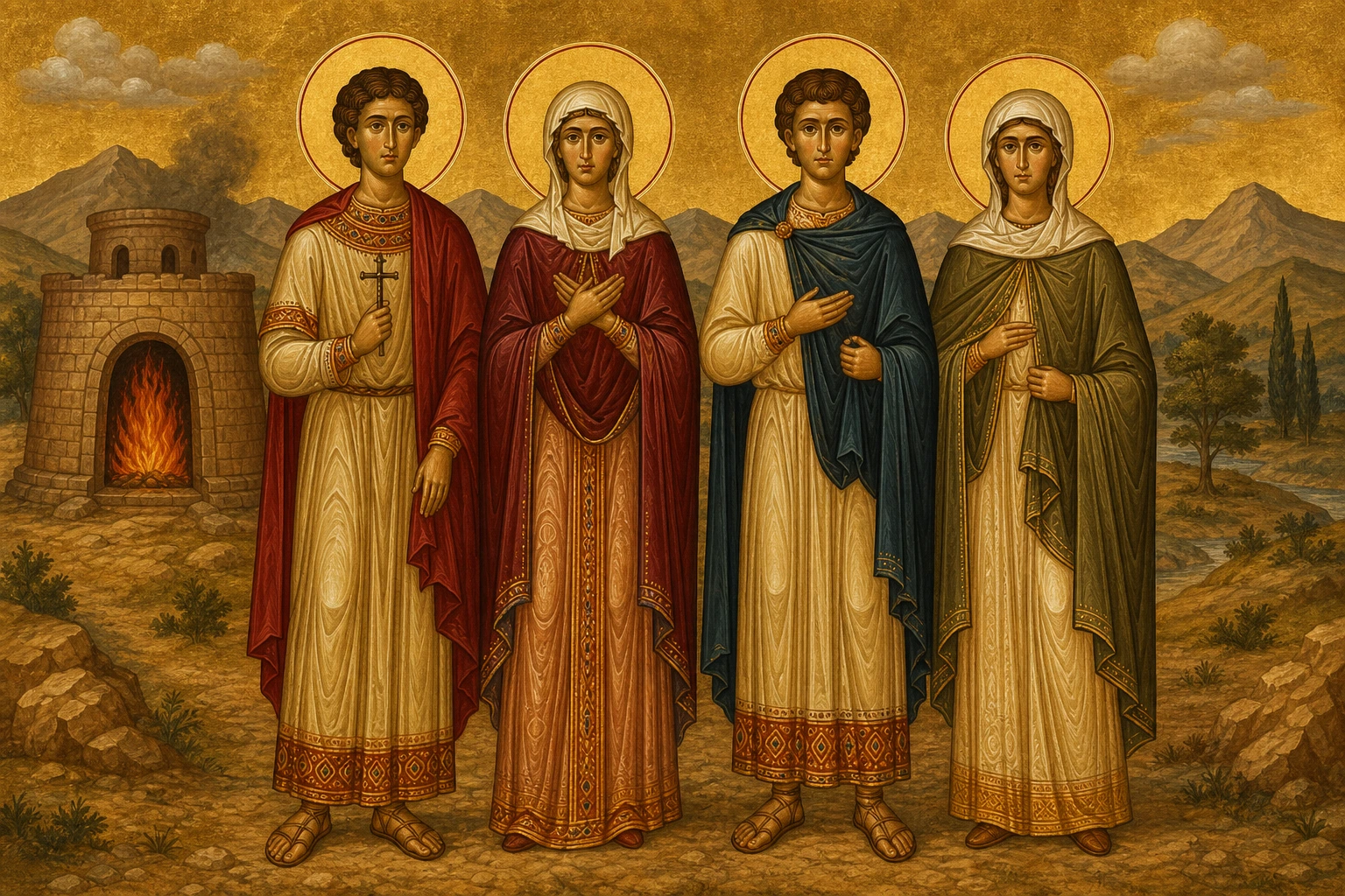 Dëshmorët Esperios, Zoia, Kiriaku, Theodhuli