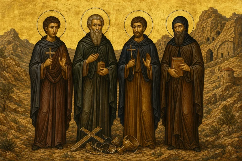 Οι Οσιομάρτυρες Σίος, Δαβίδ, Γαβριήλ και Παύλος στην έρημο του Νταβίντ-Γκαρέτζι