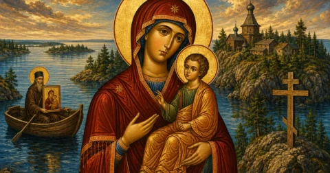 Hyjlindëse Konevitsa dhe mrekullia e ishullit të kuajve