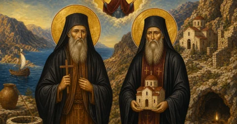Shenjtorët Parthenios dhe Eumenios nga Koudoumas