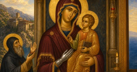 Hyjlindëse e Tricherousa në malin Athos