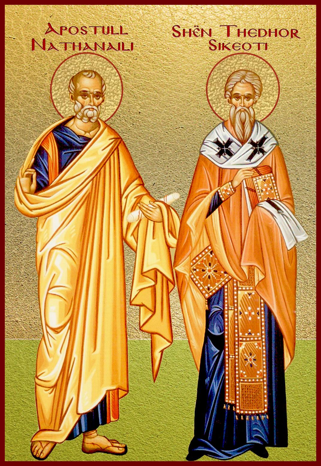 E Diela e Grave Miroprurëse. Apostull Nathanaili. Oshënar Theodhor Sikeoti. Oshënar Theohari dhe Apostoli. Hierodëshmor Gai i Romës.